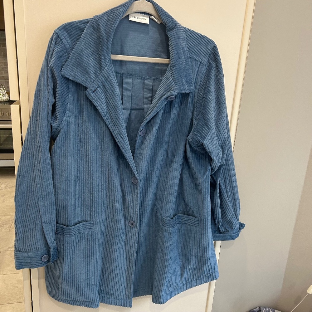 XL  CW Classics corduroy swing lightweight coat, light blue